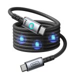 Cable magnetique iniu leopard usb c c 240 w noir pour telephone portable