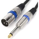 Cble mle xlr  6, 35 mm 1 / 4 inch ts fiche jack mono, cble audio asymtrique  3 pin, adaptateur ...