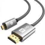 Cble micro hdmi vers hdmi 1m, 4k@60hz, cble micro hdmi supporte ethernet, 3d, hdr et arc, micro hdmi ...