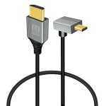 C�ble micro hdmi vers hdmi � 90 degr�s, 48 gbps ultra haute vitesse, angle vers le bas, 0, 5 m, pour ...