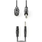 C�ble micro pro - jack mono - xlr femelle 3m - 1, 5 mm