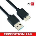 C�ble micro usb 3. 0 - zisonix - lot de 2 - compatible disques durs externes - d�bit jusqu'� 4, 8 gbit ...