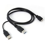 Cble micro usb b 3. 0 y double a pour disque dur, noir