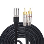 Cable de microphone audio femelle vers 2 rca male cable de microphone audio st�r�o ligne de mixage d'amplifica ...