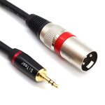 Cble de microphone mini jack stro 3, 5 mm vers xlr mle, asymtrique 0, 3 cm vers xlr 3 broches (3 ...