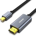Cble mini displayport vers hdmi 1. 8m [4k@30hz, coque en aluminium, nylon tress] compatible avec macbook ...