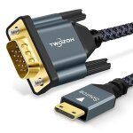 Câble mini hdmi vers vga 1m. plaqué or et tressé mini hdmi vga (mâle vers mâle) compatible avec ultrabooks, ... Câble mini hdmi vers vga 1m. plaqué or et tressé mini hdmi vga (mâle vers mâle) compatible avec ultrabooks, ...