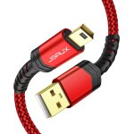 Cble mini usb [2 pices 1m + 2m] cble de charge usb 2. 0 mini b compatible avec manette ps3, dash cam, ...