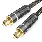Cable optique audio numrique, 1m cble optique 24k plaqu or coquille d'pissage cable audio spdif toslink ...