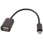 C�ble otg - usb 2. 0 a femelle vers micro - usb 5 broches m�le - noir - 10 cm