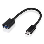 Cable otg usb femelle type a - 3. 0 vers micro usb male type c 3. 1 noir 15 cm