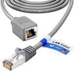 Cble patch 0, 5m extension cat. 7 rj45 mle & femelle adaptateur grisextension ethernet, lan & connecteur ...
