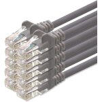 Cble patch rseau 1attack cat5 utp avec 2x jeu de fiches rj45 gris 10 pices - 7, 5 m[shu05884]