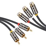 Cble rallonge audio / vido 3 rca, audio stro 3 rca vers 3 rca, coque en cuivre plaqu or, trs rsistant, ...