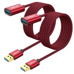 Cble rallonge usb 3. 0, [2 pices 2m] cble extension usb 3. 0 mle a vers femelle a 5 gbps compatible ...