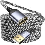 C�ble rallonge usb 5m, c�ble extension usb 2. 0, m�le usb a vers femelle a compatible avec hubs, imprimantes, ...