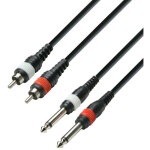 C�ble rca 2 m�le � 2 jack 6, 3 mono 1m k3tpc0100m