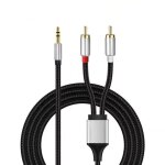 Cble rca audio adaptateur 3, 5mm mle vers 2 rca mle auxiliaire stro splitter 6, 6ft / 2m compatible ...