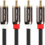 Cble rca audio stro (2 pr s mle vers 2 pr s mle) - idal pour home cinema 5. 1, hdtv, systmes hi ...