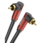 C�ble rca double 90 degr�s c�ble subwoofer angle droit c�ble caisson de basses avec connecteurs plaqu�s ...