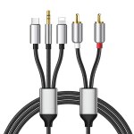 Cble rca pour iphone, cble audio type c vers 2rca, rca vers jack 3, 5, cble lightning vers rca (cble ...