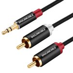 Cble rca jack audio stro, 3. 5mm vers 2rca mle pour smartphone, amplificateur, chane hifi, home ...
