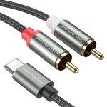 Cble rca jack audio stro lightening mle a 2rca mle compatible avec amplificateur autoradio chane ...