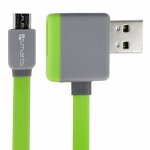 C�ble de recharge et de synchronisation micro - usb avec prise gigogne vert et gri