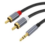 Cble rpartiteur 3, 5 mm vers rca lotus, cble adaptateur audio aux vers rca, adapt au tlphone portable ...