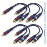 Cble rpartiteur rca cbles audio adaptateur cble y rca 1 mle  2 femelles doubleur r - c - a audio ...
