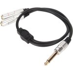 Cble rpartiteur stro en y 1 / 4, prise mle 6, 35 mm vers double cble jack femelle 6, 35 mm avec ...