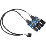 Cble rpartiteur usb mle 9 broches 1 vers 4 femelles pour carte mre, port usb interne 9 broches pour ...