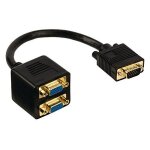 C�ble r�partiteur vga � connecteur vga m�le vers 2x vga femelles 0. 20 m noir