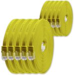 Cble rseau cat6 cat 6 plat flat slim 10x 0, 5m - rj45 ethernet lan dsl routeur modem - jaune[video2640] ...