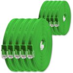C�ble r�seau cat6 cat 6 plat flat slim 10x 1m - rj45 ethernet lan dsl routeur modem - vert[video2710] ...