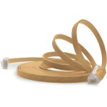 Cble rseau cat6 cat 6 plat flat slim 1x 10m - rj45 ethernet lan dsl routeur modem - marron clair[video2586] ...