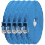 C�ble r�seau cat6 cat 6 plat flat slim 5x 0, 5m - rj45 ethernet lan dsl routeur modem - bleu[video2723] ...
