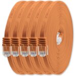 Cble rseau cat6 cat 6 plat flat slim 5x 1m - rj45 ethernet lan dsl routeur modem - orange[video2629] ...