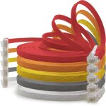Cble rseau cat6 cat 6 plat flat slim 5x 3, 0m - rj45 ethernet lan dsl routeur modem - 5 couleurs[video2607] ...