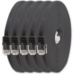 C�ble r�seau cat6 cat 6 plat flat slim 5x 7m - rj45 ethernet lan dsl routeur modem - noir[video2721]
