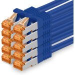 Cble rseau cat7 cat 7 10 gb / s sftp - 10x 0, 5m - rj45 ethernet lan dsl routeur modem - bleu