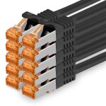 Cble rseau cat7 cat 7 10 gb / s sftp 10x 2m - rj45 ethernet lan dsl routeur modem - noir[shu06924]