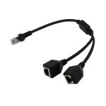 C�ble de r�seau ethernet lan avec 1 prise m�le vers 2 femelles, adaptateur y facile et stable, rj45, ...