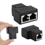 C�ble r�seau ethernet rj45 1 � 2 lan, adaptateur de r�partiteur femelle, connecteur d'extension, t�te ...