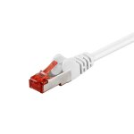 C�ble r�seau lan cat 6 pour gigabit ethernet s - ftp double blindage avec fiche rj45 blanc 1, 5 m