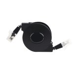Cble rseau lan cat6 rj45 rglable et rtractable, cordon noir (1m), 1 pice