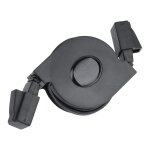 Cble rseau lan cat6 rj45 rglable et rtractable, cordon noir (2m), 1 pice
