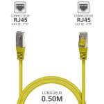 C�ble r�seau rj45 blind� adsl 0. 50m cat. 5e jaune