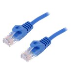 Cable reseau rj45 male u - utp cat. 5e bleu - 1. 5m