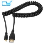 C�ble � ressort extensible micro hdmi m�le vers hdmi m�le, pour tablette tf201 xoom a500, asus onda thinkpad ...